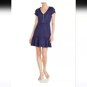 Aqua Faux Suede Navy Midi Dress Sz S NWOT MSRP $98